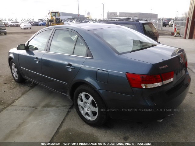 5NPEU46F46H071680 - 2006 HYUNDAI SONATA GLS/LX BLUE photo 3