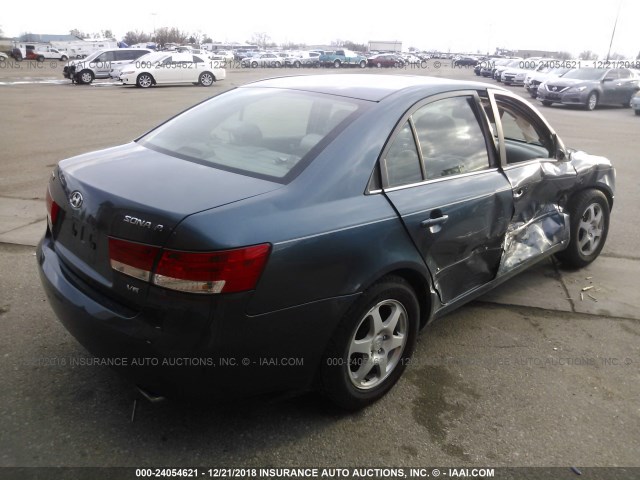 5NPEU46F46H071680 - 2006 HYUNDAI SONATA GLS/LX BLUE photo 4