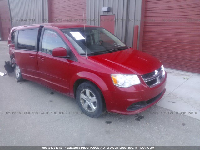 2C4RDGCG7DR522794 - 2013 DODGE GRAND CARAVAN SXT RED photo 1