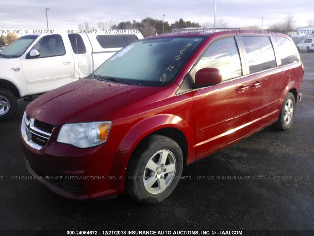 2C4RDGCG7DR522794 - 2013 DODGE GRAND CARAVAN SXT RED photo 2