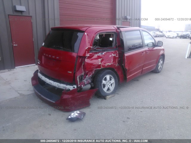 2C4RDGCG7DR522794 - 2013 DODGE GRAND CARAVAN SXT RED photo 4