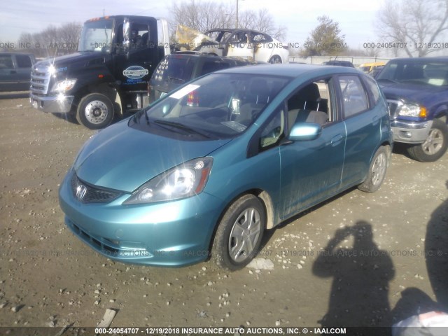 JHMGE8H3XDC057662 - 2013 HONDA FIT TEAL photo 2