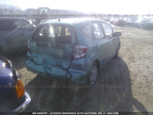 JHMGE8H3XDC057662 - 2013 HONDA FIT TEAL photo 4