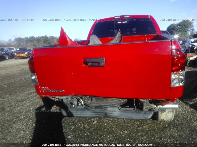 5TFRT541X7X008915 - 2007 TOYOTA TUNDRA DOUBLE CAB SR5 RED photo 6