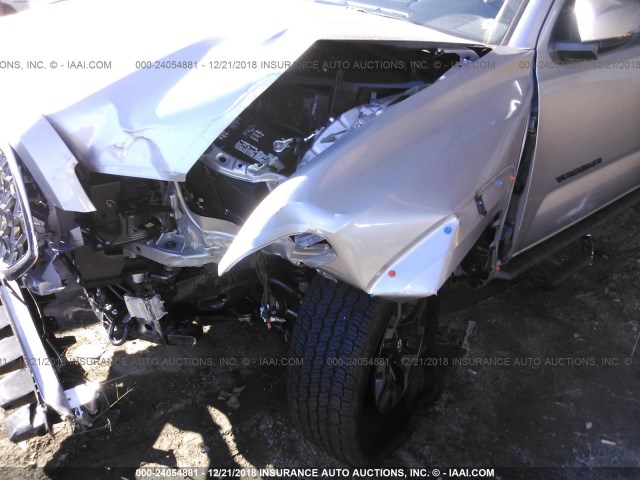 3TMDZ5BN3JM053433 - 2018 TOYOTA TACOMA DBL CAB/SR5/TRD SPORT/OR SILVER photo 6