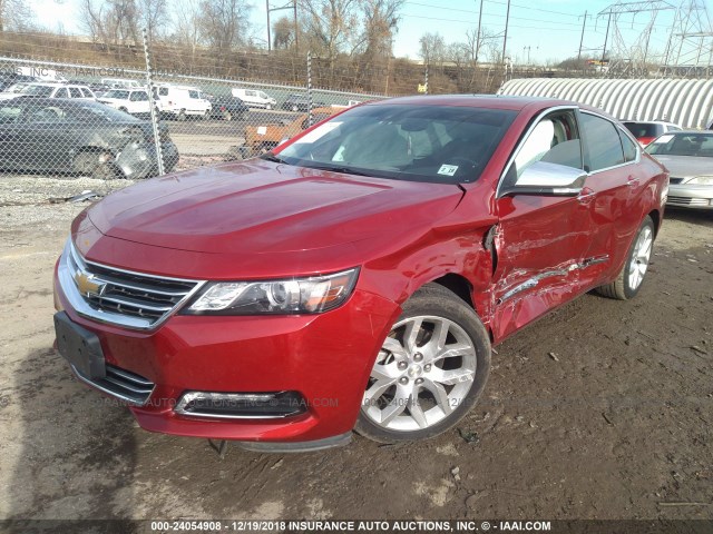 2G1155S34E9204591 - 2014 CHEVROLET IMPALA LTZ RED photo 2