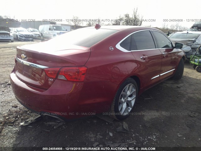 2G1155S34E9204591 - 2014 CHEVROLET IMPALA LTZ RED photo 4