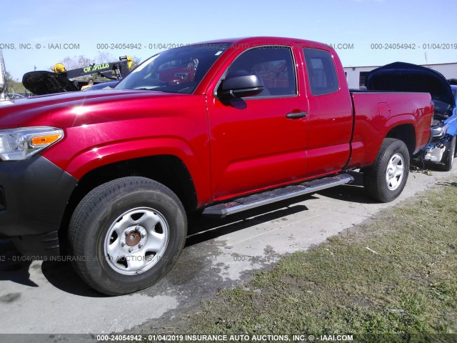 5TFRX5GN5HX102124 - 2017 TOYOTA TACOMA ACCESS CAB/SR/SR5 წითელი ფოტო 2