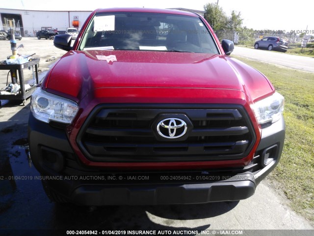 5TFRX5GN5HX102124 - 2017 TOYOTA TACOMA ACCESS CAB/SR/SR5 RED photo 6