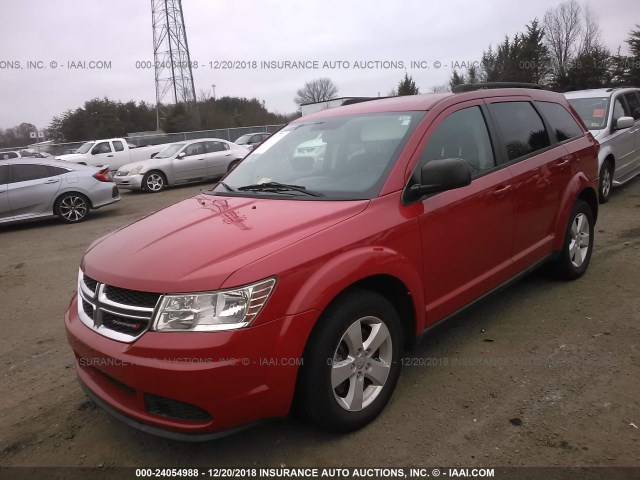 3C4PDCAB9DT533672 - 2013 DODGE JOURNEY SE RED photo 2