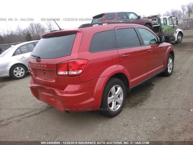 3C4PDCAB9DT533672 - 2013 DODGE JOURNEY SE RED photo 4