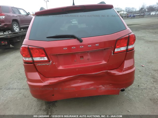 3C4PDCAB9DT533672 - 2013 DODGE JOURNEY SE RED photo 6