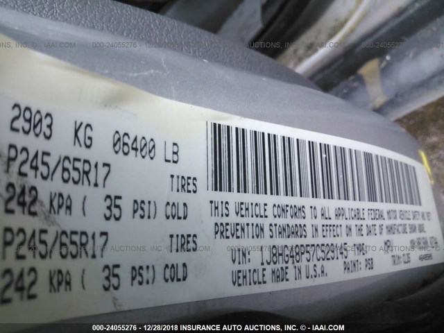 1J8HG48P57C529145 - 2007 JEEP COMMANDER Gümüş foto 9