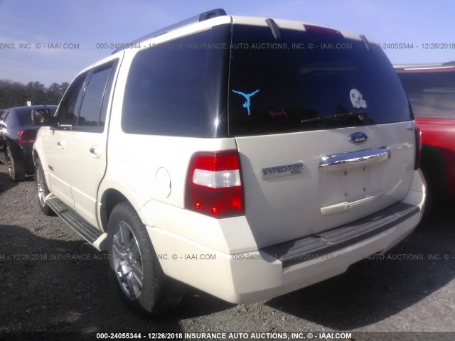 1FMFU19597LA67462 - 2007 FORD EXPEDITION LIMITED WHITE photo 3