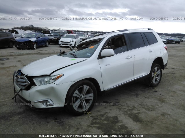 5TDYK3EH2CS069111 - 2012 TOYOTA HIGHLANDER LIMITED WHITE photo 2