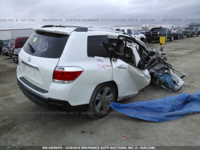 5TDYK3EH2CS069111 - 2012 TOYOTA HIGHLANDER LIMITED WHITE photo 4