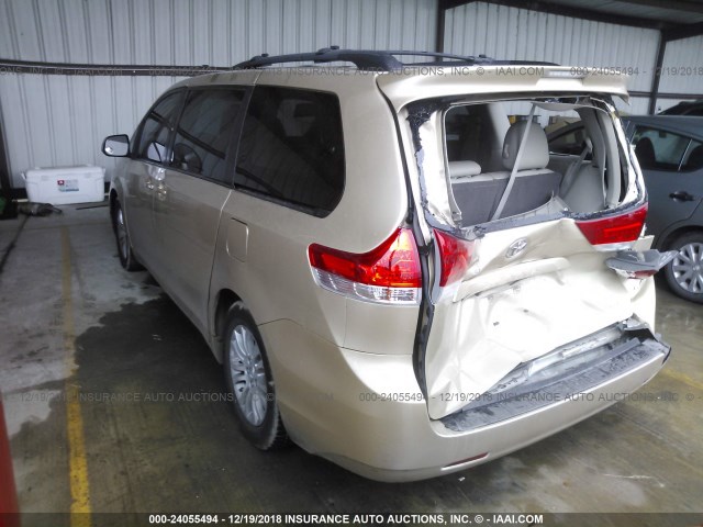 5TDYK3DC0BS039190 - 2011 TOYOTA SIENNA XLE/LIMITED GOLD photo 3