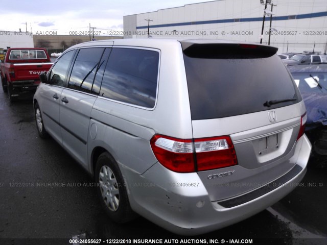 5FNRL38296B127118 - 2006 HONDA ODYSSEY LX SILVER photo 3