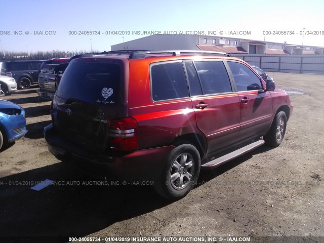 JTEGF21A830093544 - 2003 TOYOTA HIGHLANDER LIMITED MAROON photo 4