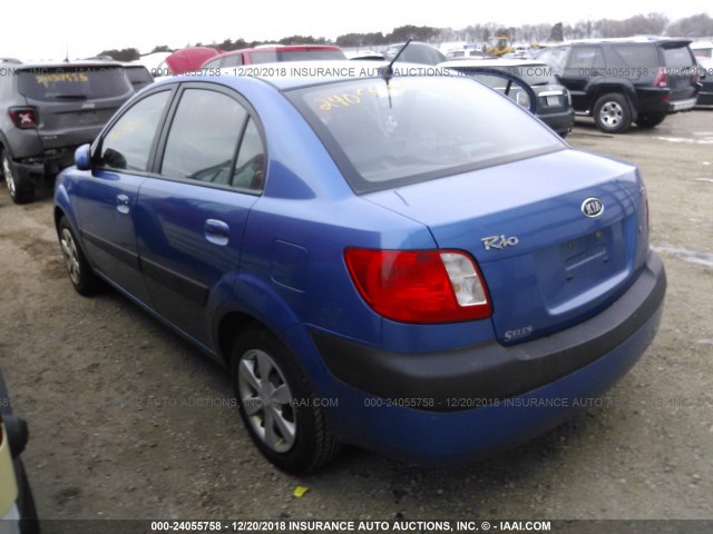 KNADE123176221143 - 2007 KIA RIO LX/SX BLUE photo 3