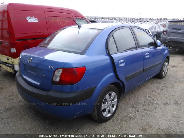 KNADE123176221143 - 2007 KIA RIO LX/SX BLUE photo 4