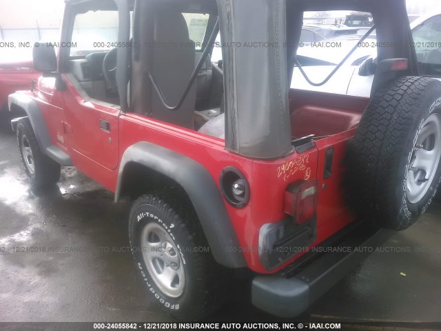 1J4FA29103P305339 - 2003 JEEP WRANGLER / TJ SE RED photo 3