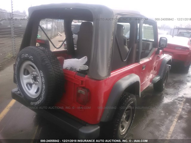 1J4FA29103P305339 - 2003 JEEP WRANGLER / TJ SE RED photo 4