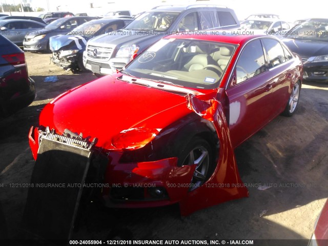 WAUMF78K59N007165 - 2009 AUDI A4 PRESTIGE RED photo 2