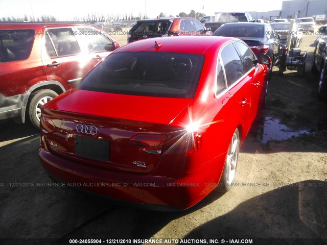 WAUMF78K59N007165 - 2009 AUDI A4 PRESTIGE RED photo 4