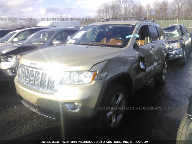 1C4RJFCG9CC176497 - 2012 JEEP GRAND CHEROKEE OVERLAND GOLD photo 2