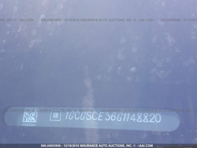 1GCGSCE36G1148820 - 2016 CHEVROLET COLORADO LT BLACK photo 9