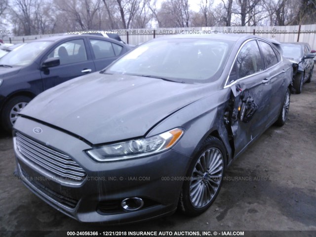 3FA6P0K97DR379639 - 2013 FORD FUSION TITANIUM GRAY photo 2