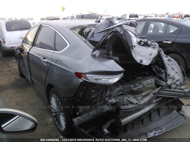 3FA6P0K97DR379639 - 2013 FORD FUSION TITANIUM GRAY photo 3