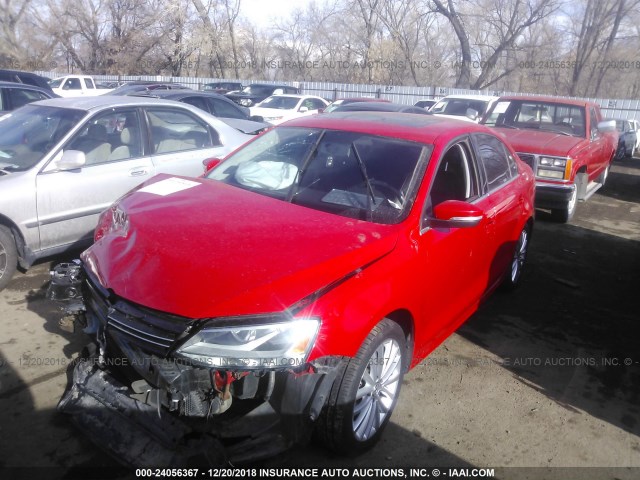 3VWLL7AJ3DM390466 - 2013 VOLKSWAGEN JETTA TDI RED photo 2