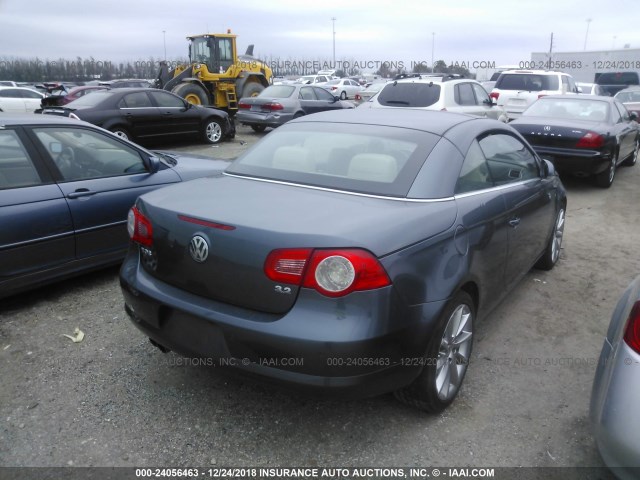 WVWDB71F77V027636 - 2007 VOLKSWAGEN EOS 3.2L SPORT BLUE photo 4