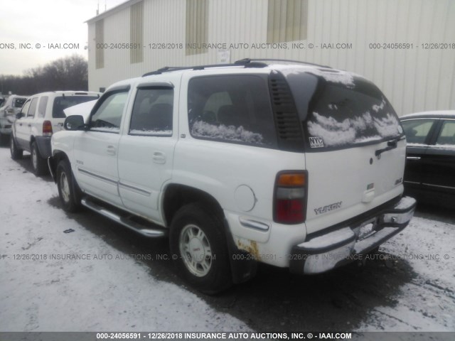 1GKEK13Z52R147076 - 2002 GMC YUKON WHITE photo 3