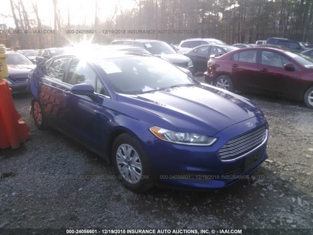 3FA6P0G70DR243828 - 2013 FORD FUSION S BLUE photo 1