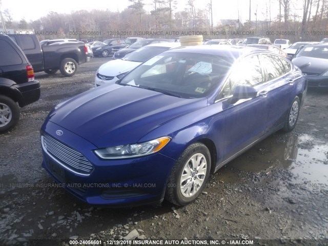 3FA6P0G70DR243828 - 2013 FORD FUSION S BLUE photo 2