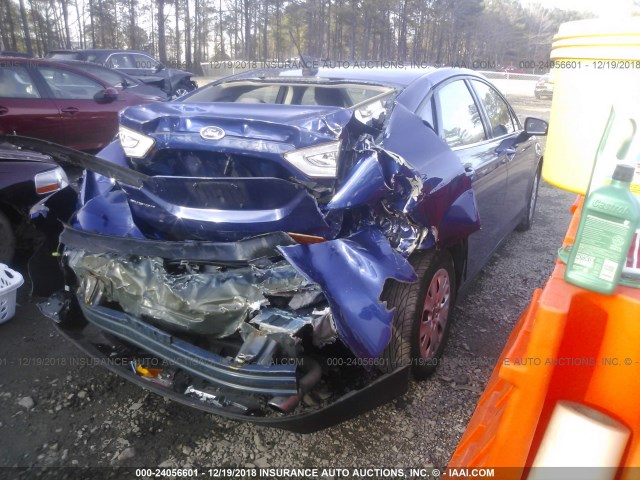 3FA6P0G70DR243828 - 2013 FORD FUSION S BLUE photo 4