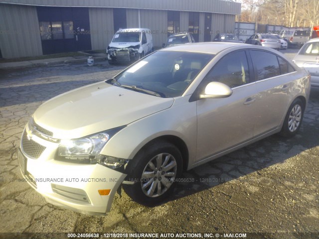 1G1PF5S93B7122845 - 2011 CHEVROLET CRUZE LT SILVER photo 2