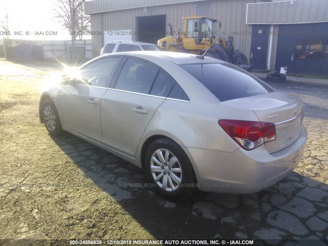 1G1PF5S93B7122845 - 2011 CHEVROLET CRUZE LT SILVER photo 3