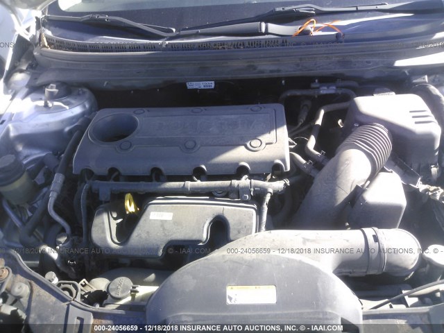 KNAFU4A25A5297936 - 2010 KIA FORTE EX SILVER photo 10