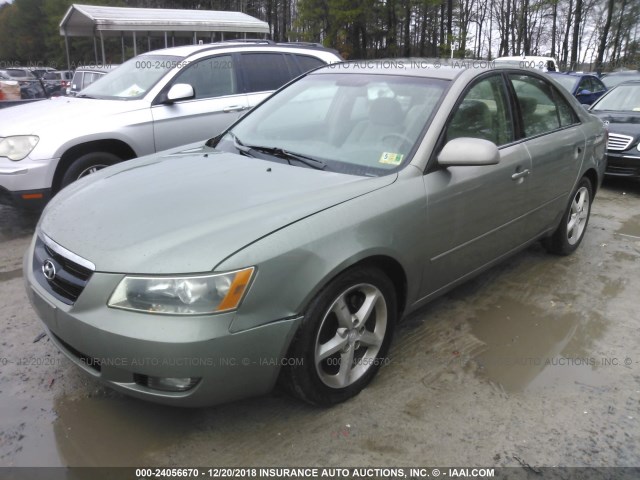 5NPEU46F37H238502 - 2007 HYUNDAI SONATA SE/LIMITED GREEN photo 2