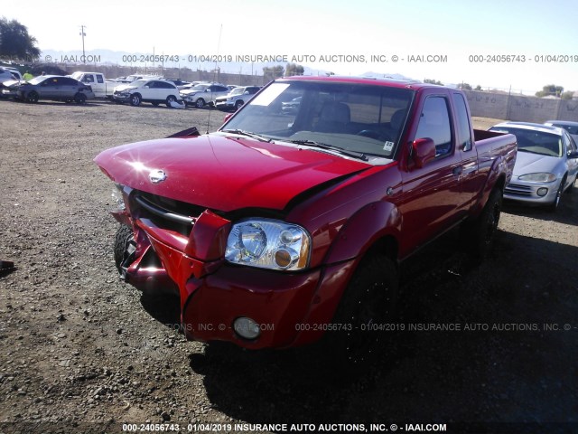 1N6ED26Y91C331708 - 2001 NISSAN FRONTIER KING CAB XE/KING CAB SE RED photo 2