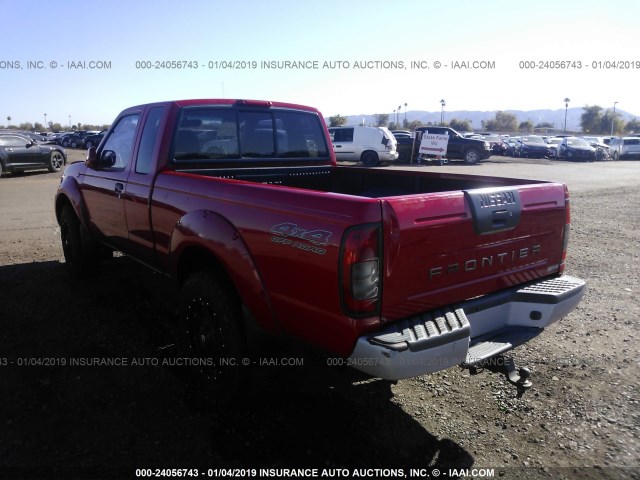 1N6ED26Y91C331708 - 2001 NISSAN FRONTIER KING CAB XE/KING CAB SE RED photo 3