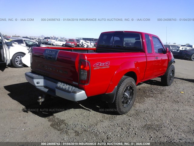 1N6ED26Y91C331708 - 2001 NISSAN FRONTIER KING CAB XE/KING CAB SE RED photo 4