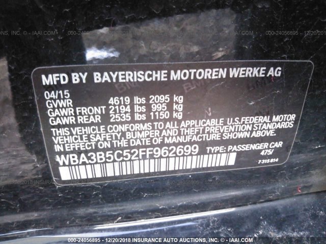 WBA3B5C52FF962699 - 2015 BMW 328 XI SULEV BLACK photo 9