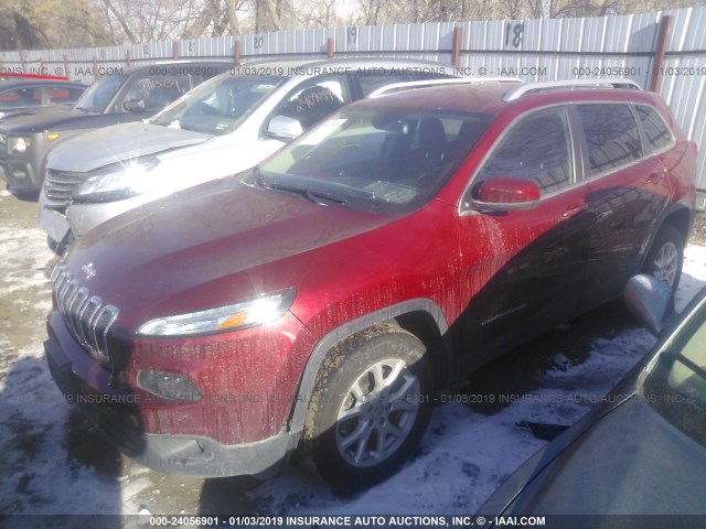 1C4PJMCB7FW702550 - 2015 JEEP CHEROKEE LATITUDE RED photo 2