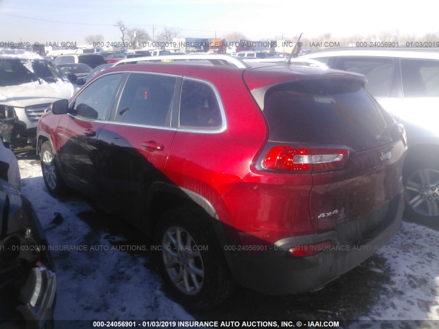 1C4PJMCB7FW702550 - 2015 JEEP CHEROKEE LATITUDE RED photo 3