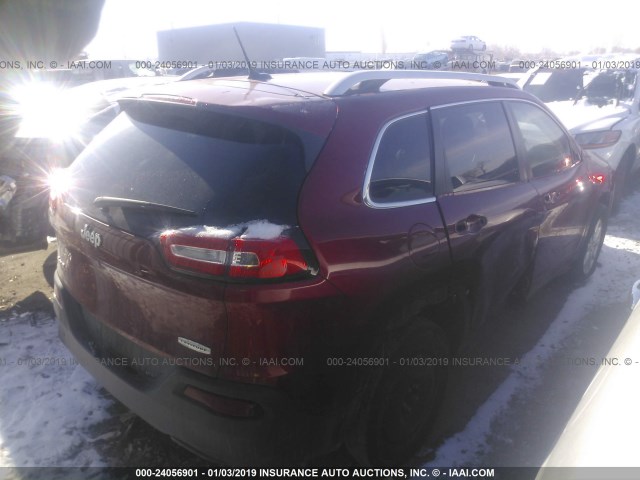 1C4PJMCB7FW702550 - 2015 JEEP CHEROKEE LATITUDE RED photo 4